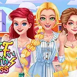 3人のアニメ風の女の子が楽しそうにポーズをとっている色鮮やかなイラスト。