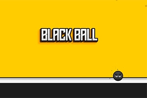 黄色の背景に「BLACK BALL」という文字と、白と黒のラインの上に黒いボールがあります。
