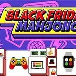 カラフルな背景に「BLACK FRIDAY MAHJONG」と書かれた文字と、商品イラストが描かれた麻雀牌。