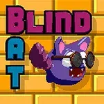 紫色のコウモリがレンガの壁の前でサングラスをかけて飛んでいるイラスト。