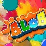 カラフルなインクのしぶきの中に「BLOBS」という文字が描かれたデザイン。