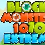 カラフルなブロック文字で「BLOCK MONSTERS 1010 EXTREME」と描かれたデザイン。