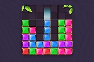 色とりどりのブロックが積み重なっている黒い背景のゲーム画面。