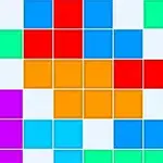 カラフルな正方形ブロックが並んだグリッド。