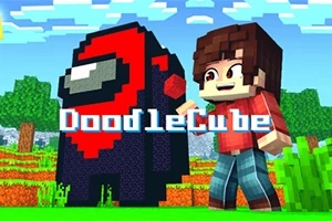 赤いスーツのキャラクターと茶色い髪のキャラクターが草原に立っている風景。