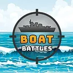 青い海に船のシルエットと「BOAT BATTLES」の文字が描かれたイラスト。