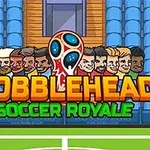 複数のアニメ風の顔とサッカーボールのイラストが描かれた「BOBBLEHEAD SOCCER ROYALE」のタイトル画像。