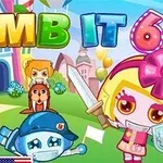 カラフルな文字「BOMB IT 6」とキャラクターたちが描かれたカートゥーン風の明るい背景。