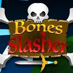 骸骨と剣のロゴに「Bones Slasher」と書かれているデザイン。