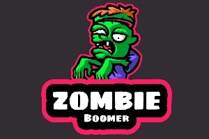 緑色のゾンビが中央に描かれたイラストで、下部に「ZOMBIE BOOMER」と書かれたテキストがある。