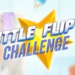 青いフタのペットボトルが飛び、黄色い星の背景に「BOTTLE FLIP CHALLENGE」の文字が表示されている画像。