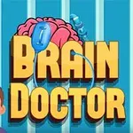 青い背景に医療テーマのイラストと「BRAIN DOCTOR」の文字、およびキャラクターの画像。