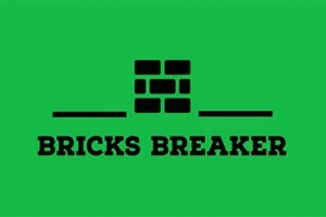緑色の背景に黒いレンガ模様と「BRICKS BREAKER」という文字が描かれた画像。