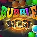 カラフルなバブルが画面いっぱいに広がり、「BUBBLE BURST」の文字が中央にある。