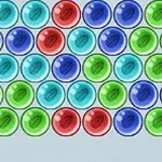 色とりどりの泡が横に並んでいる。