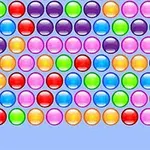 色とりどりの玉が水平に並んでいるシンプルなデザイン。