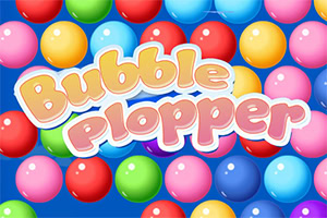 カラフルな泡の背景に「Bubble Plopper」という文字。