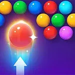 カラフルなボールが並んでいて、それに向かって矢印の上に輝く赤いボールが画面中央にあるイラスト。