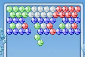 青、緑、白、赤のカラフルな球が格子状に並んでいる画像。