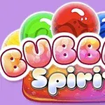 カラフルなバブルと「Bubble Spirit」という文字が描かれた紫色の背景のロゴ。