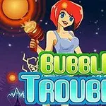 赤い髪のアニメ風の女性が光る武器を持ち、背景に星と雷のエフェクトがあるイラスト。