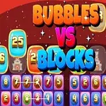 カラフルな数字とブロックが並び、中央に「BUBBLES VS BLOCKS」と書かれたデザイン。