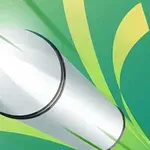緑色の背景に光沢のある白い弾丸が描かれている。