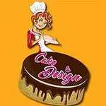 女性のシェフがチョコレートケーキにデザインを描いているイラスト。