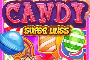 カラフルなキャンディと「CANDY SUPER LINES」の文字が配置されたデザイン。