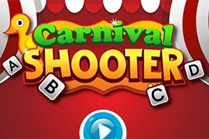 赤い背景に「Carnival Shooter」というカラフルな文字とアヒルのイラストが描かれたデザイン。