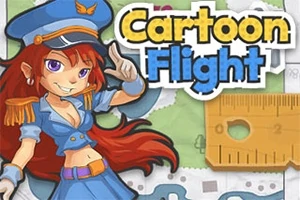 イラストの女性パイロットが制服を着ており、背景にカラフルなタイトル文字があります。