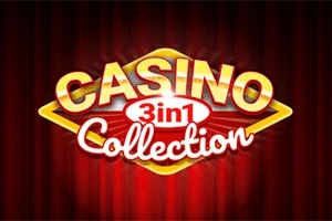 赤い背景に「CASINO 3 in 1 Collection」と書かれたロゴ。