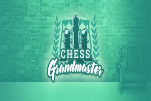 チェスの王とクイーンの駒を中心に、「CHESS Grandmaster」と書かれたロゴが緑色の背景に描かれている。