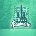 チェスの王とクイーンの駒を中心に、「CHESS Grandmaster」と書かれたロゴが緑色の背景に描かれている。