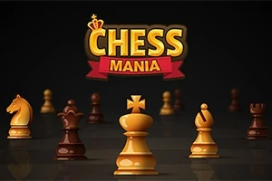 黒い背景にチェスの駒が並び、上部に「CHESS MANIA」のロゴがある。
