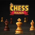 黒い背景にチェスの駒が並び、上部に「CHESS MANIA」のロゴがある。