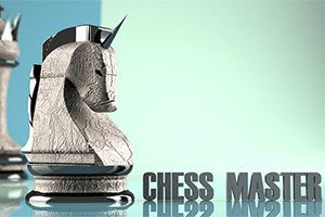 チェスのナイトの駒と「CHESS MASTER」の文字が描かれている。