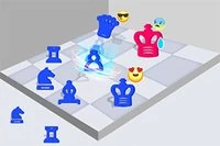 レベルごとに青のチェス駒を操作して赤い王を倒します