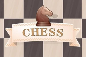 チェスの盤を背景にして、中央に馬の駒と「CHESS」の文字が描かれている。