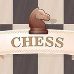チェスの盤を背景にして、中央に馬の駒と「CHESS」の文字が描かれている。