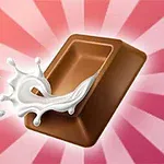チョコレートの中央からミルクが飛び出している画像。