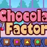 「Chocolate Factory」という文字がデザインされたカラフルな背景の画像。