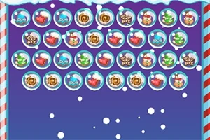 青い背景に、雪の点がある複数の色とりどりの丸いアイコンが並んでいる画像。