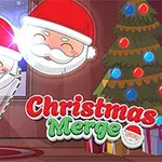 サンタクロースとクリスマスツリーが描かれた明るいホリデーシーン。