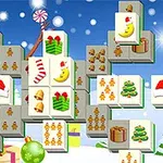 背景は雪景色で、クリスマスの模様が描かれたブロックが積み重ねられている。