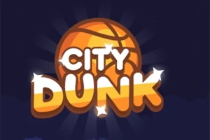バスケットボールを背景に「CITY DUNK」という文字がデザインされたロゴ。