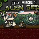 ロボットがエイリアンと戦うイラスト。