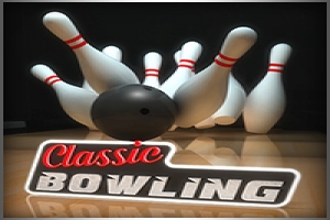 ボウリングボールがピンを倒しているシーンと「Classic Bowling」というテキスト。