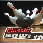 ボウリングボールがピンを倒しているシーンと「Classic Bowling」というテキスト。