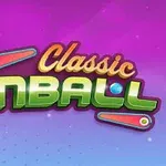 ピンクと紫のグラデーションの背景に「Classic Pinball」と書かれた緑の文字とフリッパーのイラスト。